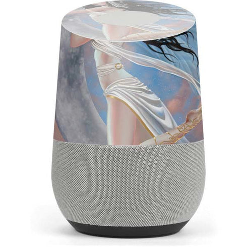 Fairy on Moon with Birds by Nene Thomas Google Home Skin